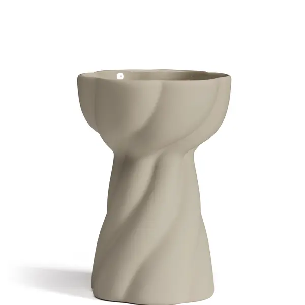 Váza Twist Bulb 12cm, barva písková - COOEE