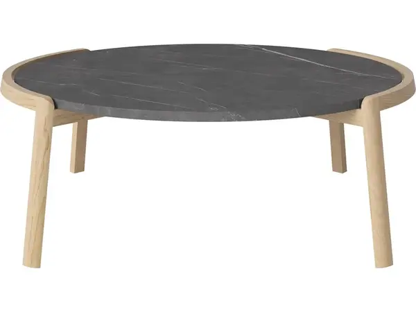 Konferenční stolek Mix Ø94 cm, více variant - Bolia Varianta: Pietra Grey marble | White pigmented oiled oak, Solid | v. 35 cm
