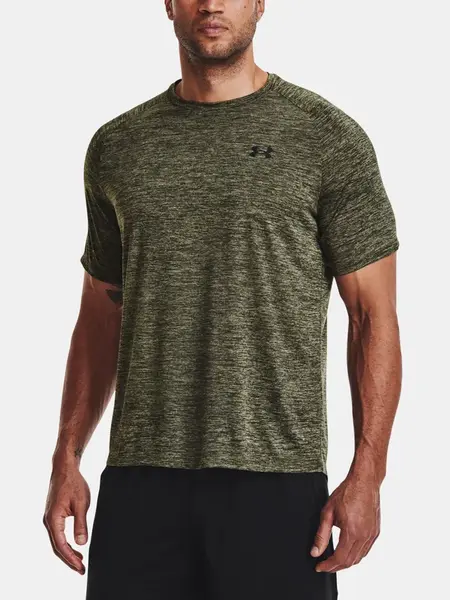 Zelené pánske melírované tričko Under Armour UA Tech 2.0 SS Tee-GRN