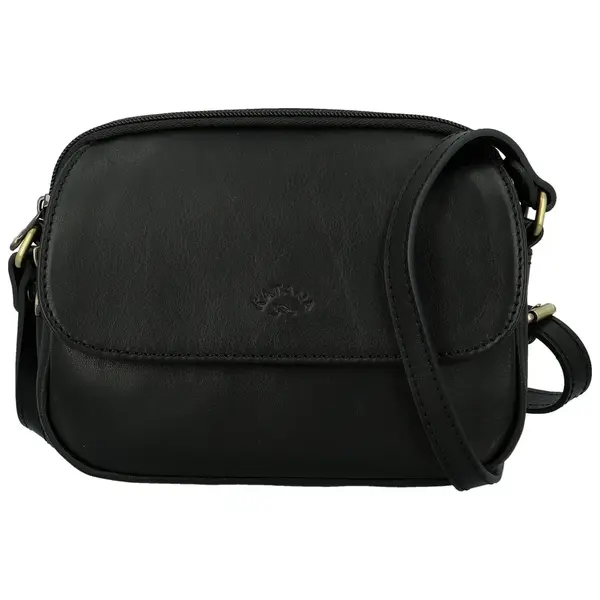 Dámská kožená crossbody kabelka černá - Katana Shirin