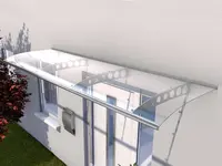 Vchodová strieška GUTTAVORDACH PT/ET 300 x 90 cm strieborná / číra GU7200412