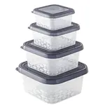 Sada 4 dóz Ori box hranaté 0.25l+0.45l+0.8l+1.25l 16x16x8 cm