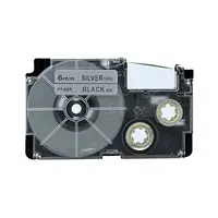 Kompatibilní páska s Casio XR-6SR1 6mm x 8m černý tisk / stříbrný podklad