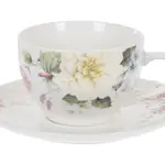 Hrnek s podšálkem Floralia 200 ml, krémový