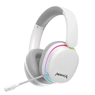 Marvo MONKA ECHO RS HG9070W, sluchátka s mikrofonem, bílá, podsvícená, Tri-mode