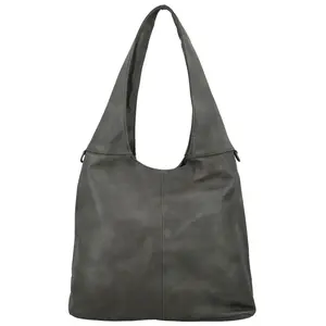 Trendy dámská koženková kabelka na rameno Marlen, tmavě šedá