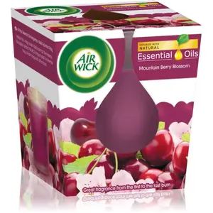 Air Wick Essential Oil Mountain Berry Blossom vonná sviečka 105 g