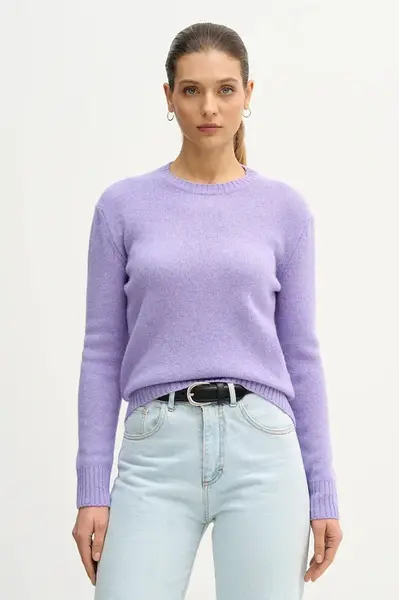 Vlněný svetr United Colors of Benetton dámský, šedá barva