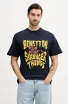 Bavlněné tričko United Colors of Benetton x Stranger Things