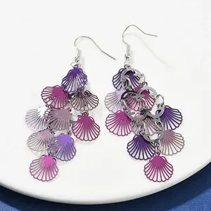 430 Stainless Steel Shell Shape Dangle Earrings