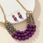 Bohemian Style Alloy & Acrylic & Glass Necklaces & Dangle Earrings Sets