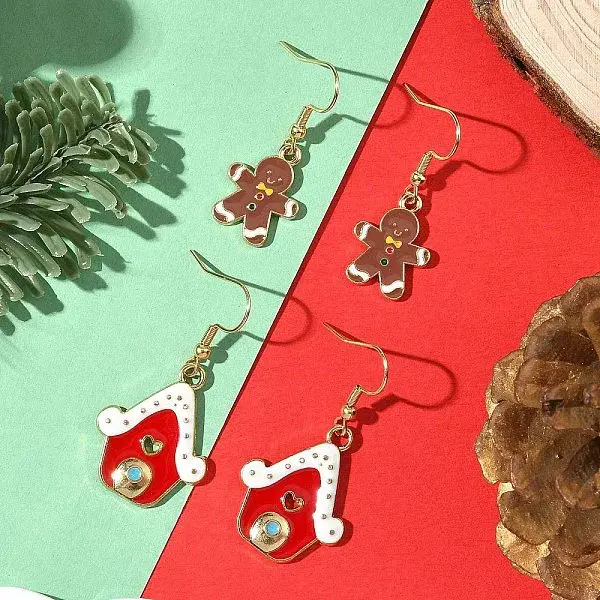 2 Pairs 304 Stainless Steel Dangle Earrings