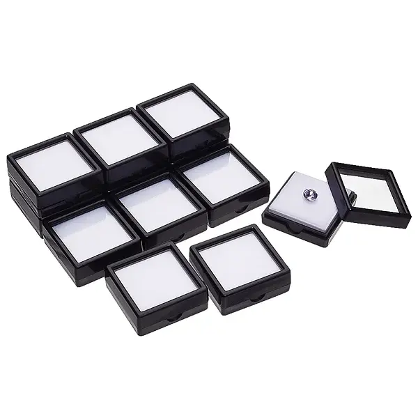 Square Plastic Loose Diamond Display Boxes