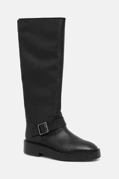 Kožené kozačky Calvin Klein CONCAVE WELT UKT BIKER PB