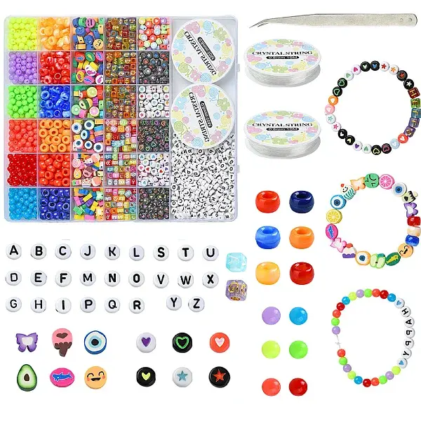 DIY Acrylic & Polymer Clay Beads Bracelets Jewelry Making Kits