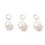 Natural Cultured Freshwater Pearl Two Sides Polished Charms