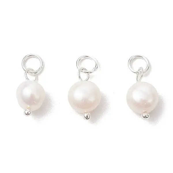 Natural Cultured Freshwater Pearl Two Sides Polished Charms