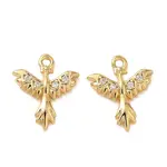 Brass Micro Pave Clear Cubic Zirconia Charms