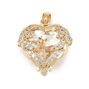 Brass Micro Pave Cubic Zirconia Pendants