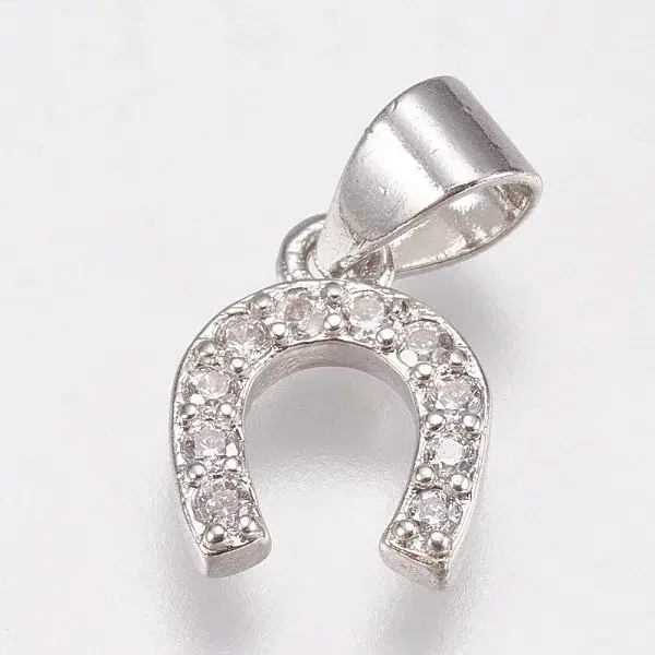 Brass Micro Pave Cubic Zirconia Charms