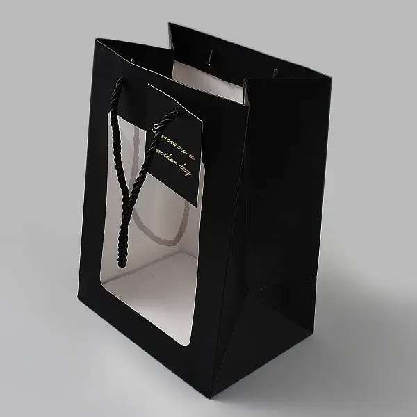 Paper Flower Storage Tote Bags with Visible Window