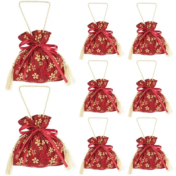 Flower Printed Cloth Drawstring Storage Bags