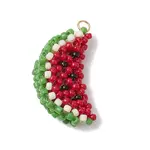 Handmade Glass Seed Beaded Watermelon Pendants