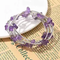 Natural  Amethyst Chip Warp Bracelets
