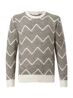 SELECTED Sveter 'SLHRAI'  tmavohnedá / biela