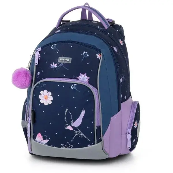 Oxybag GO FLOWERS Anatomický ruksak, tmavo modrá, veľkosť