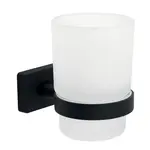 Novaservis Nástenný držiak kefiek Ferro Greta Black, matná čierna/sklo