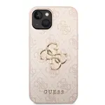 Zadní kryt Guess PU 4G Metal Logo pro Apple iPhone 15, růžová