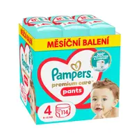 Pampers Premium Care Pants vel. 4 9-15 kg dětské plenkové kalhotky 114 ks