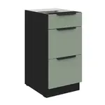 Spodní skříňka Aria 40 D 3S BB - Premium Box Barva korpusu: Černá, Barva dvířek: SA - Aquamarine AFM