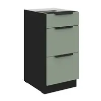 Spodní skříňka Aria 40 D 3S BB - Premium Box Barva korpusu: Černá, Barva dvířek: SA - Aquamarine AFM