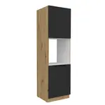Vysoká skříňka pro vestavnou troubu Aria 60 DP-210 2F Barva korpusu: Dub artisan, Barva dvířek: BL - Black AFM