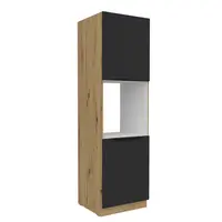 Vysoká skříňka pro vestavnou troubu Aria 60 DP-210 2F Barva korpusu: Dub artisan, Barva dvířek: BL - Black AFM