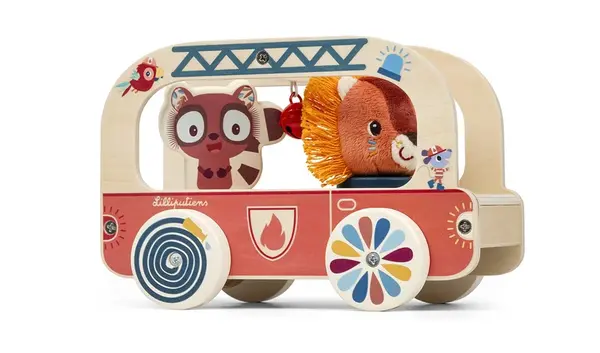 Lilliputiens – drevené hasičské auto – lev Jack