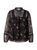 ONLY Carmakoma Blúzka 'CARTessa'  tmavobéžová / tmavočervená / čierna / šedobiela