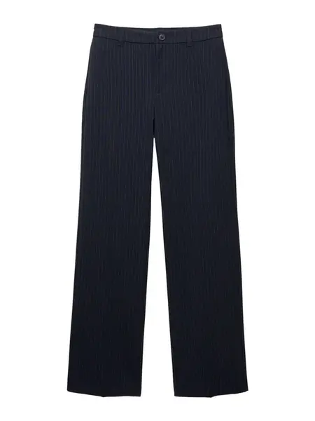 Pull&Bear Nohavice s pukmi  tmavomodrá / biela