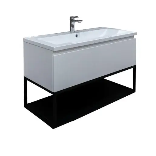 Kúpeľňová skrinka s umývadlom SAT B-Way biela lesk BWAY100WU