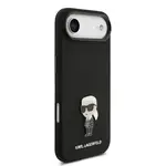 Zadní kryt Karl Lagerfeld Liquid Silicone Metal Ikonik pro Apple iPhone Air, černá