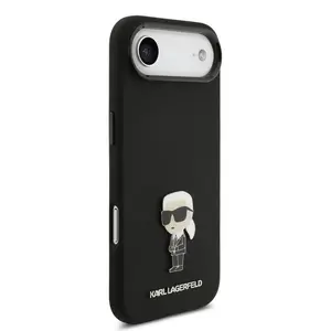 Zadní kryt Karl Lagerfeld Liquid Silicone Metal Ikonik pro Apple iPhone Air, černá