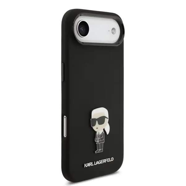 Zadní kryt Karl Lagerfeld Liquid Silicone Metal Ikonik pro Apple iPhone Air, černá