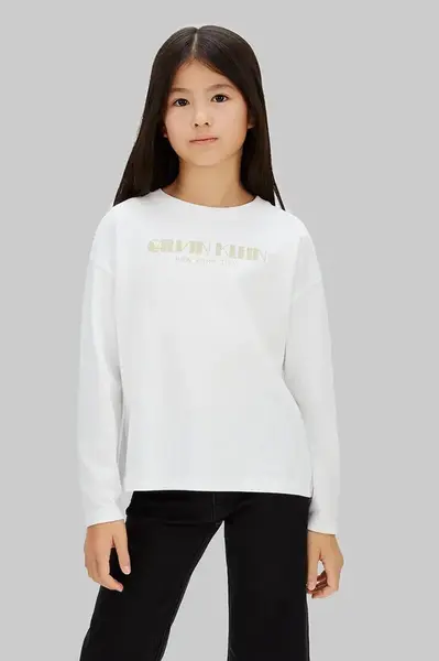 Dětské bavlněné tričko s dlouhým rukávem Calvin Klein Jeans
