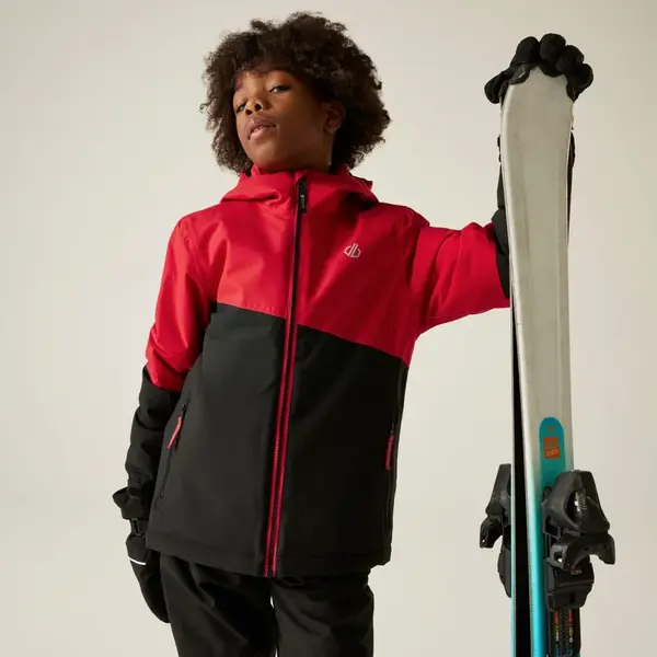 Dětská zimní lyžařská bunda dare2b snow basher červená/černá 158