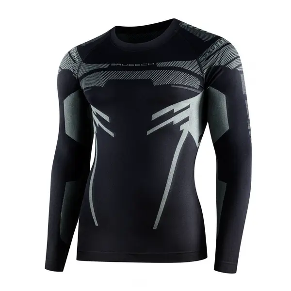 Pánské funkční triko Brubeck Dry s dlouhým rukávem Black/Graphite XL