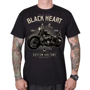 Triko BLACK HEART Motorcycle černá 3XL