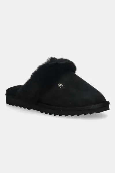 Kožené papuče Tommy Hilfiger TH SHEARLING HOUSE SHOE