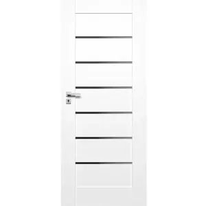 Interiérové dveře Campe 6*6 bílá 90P černá lacobel